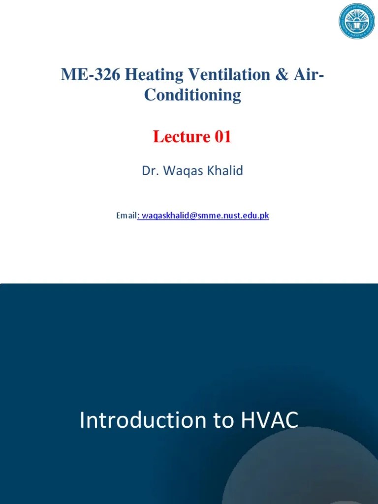 1. Lecture 01_Introduction PDF Air Conditioning Refrigeration