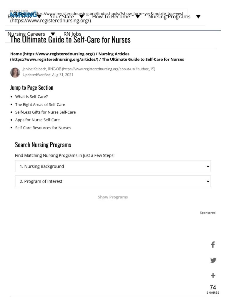 The Ultimate Guide To Selfcare For Nurses Pdf