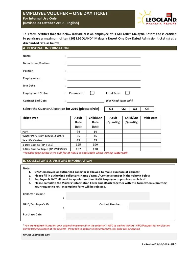 Employee Voucher Day Ticket (Revised 23oct2019) PDF Employment