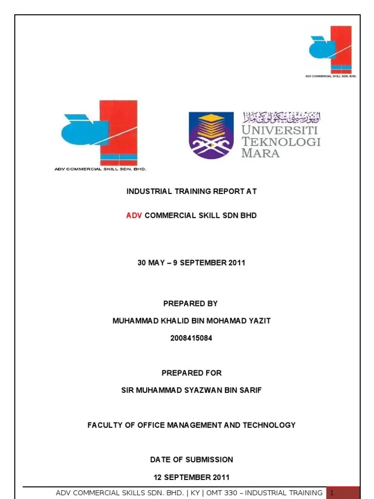 Contoh Report Latihan Industri Uitm Sains Komputer / Bengkel pembuatan