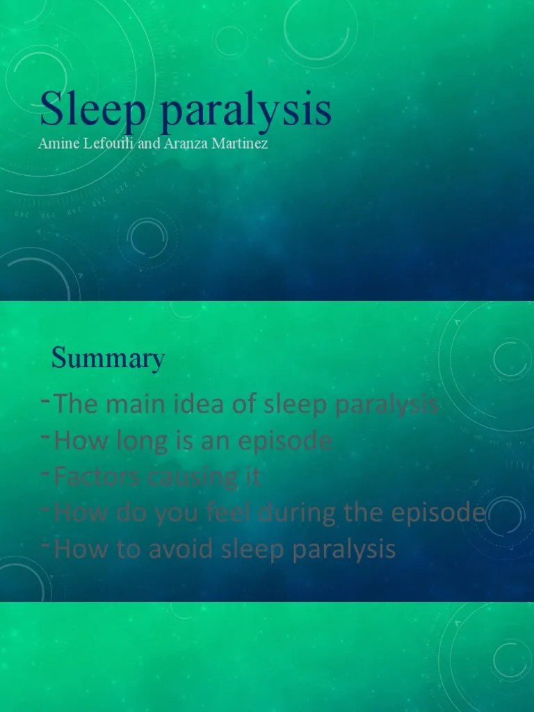 Sleep Paralysis PDF