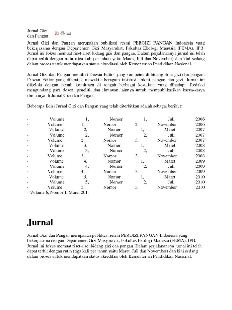 Jurnal Gizi dan Pangan