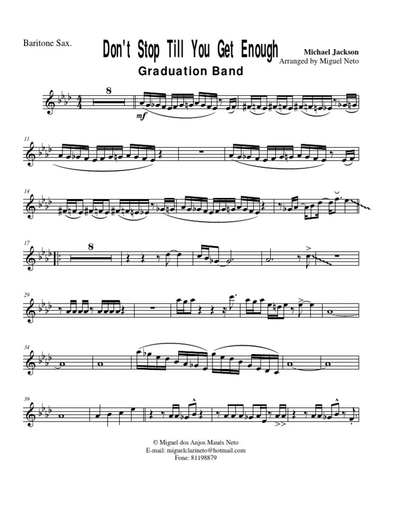 Don't Stop Till You Get Enough (Miguel Neto) Baritone Sax PDF