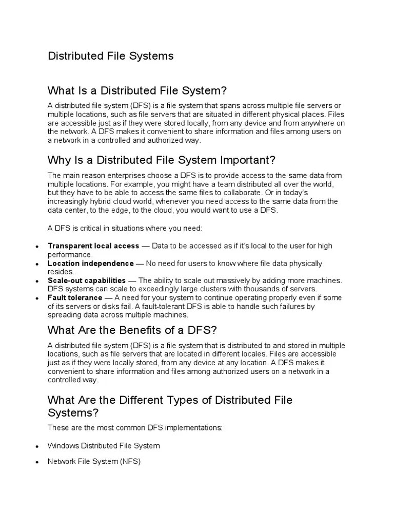Distributed File Systems2 PDF File System Computer Cluster