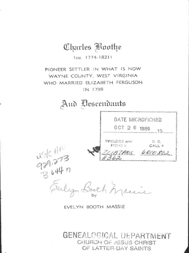 Desc. of Charles Boothe and Elizabeth Ferguson of Wayne Co WV PDF