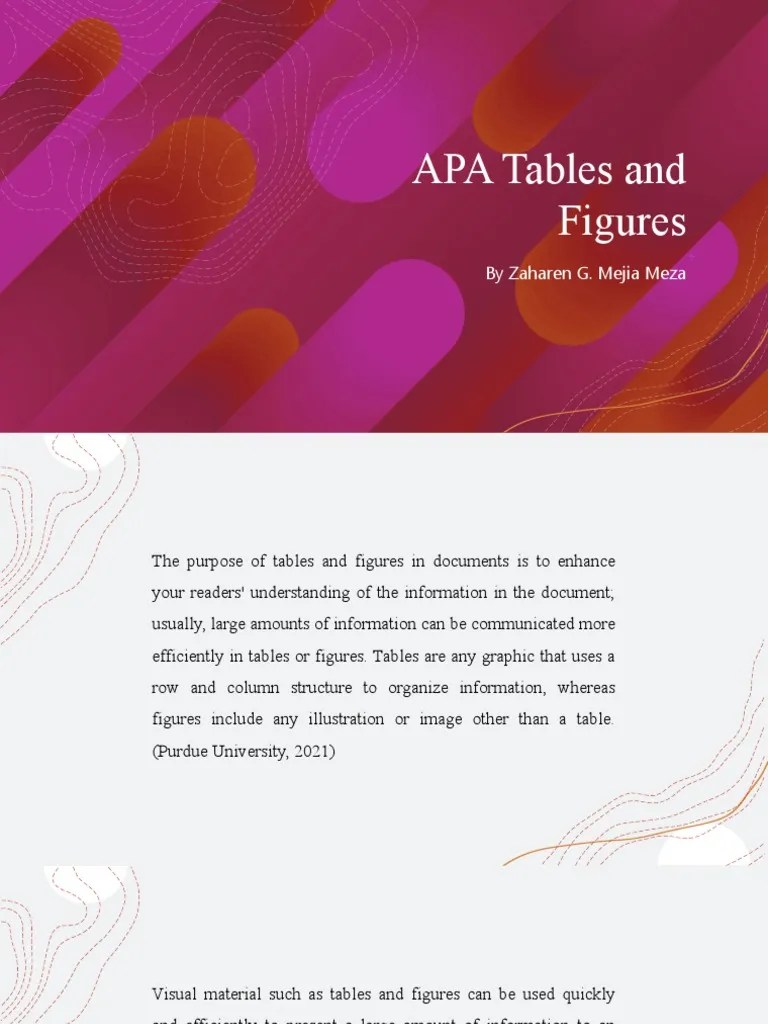 APA Tables and Figures Zaharen Mejia PDF Information Apa Style