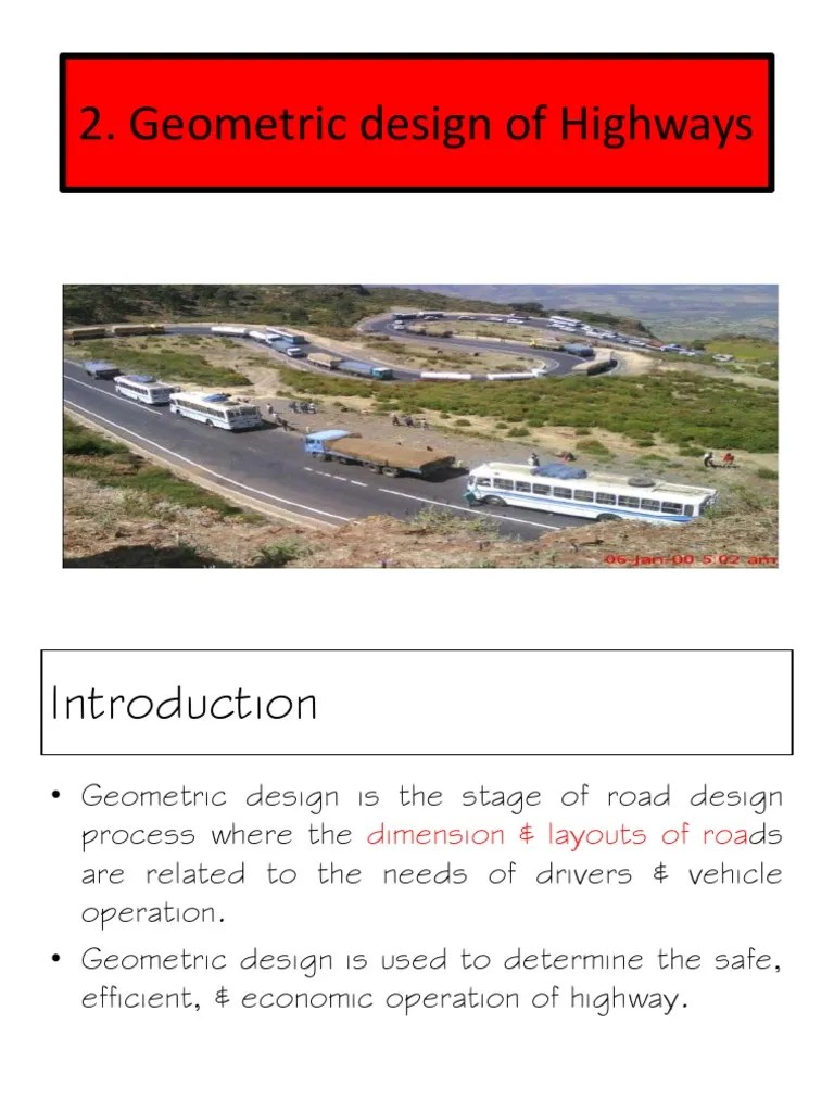 Ch2.0 Geometric Design of Highways PDF Road Lane