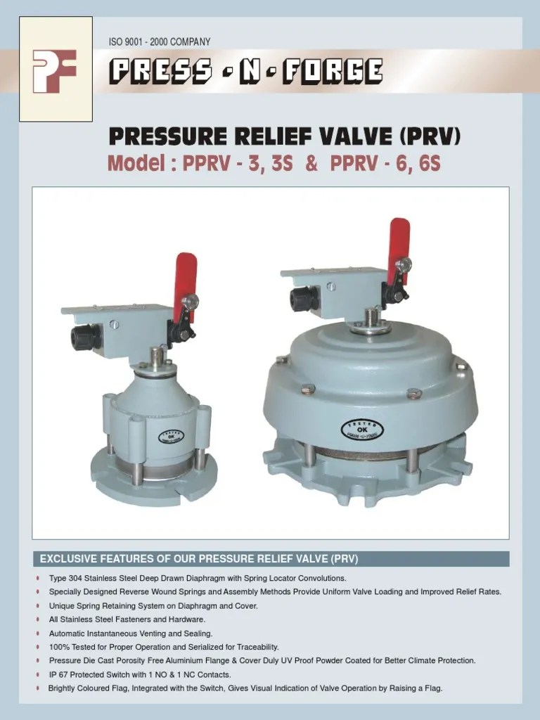 Transformer Pressure Relief Valve for Power Transformers PDF Valve