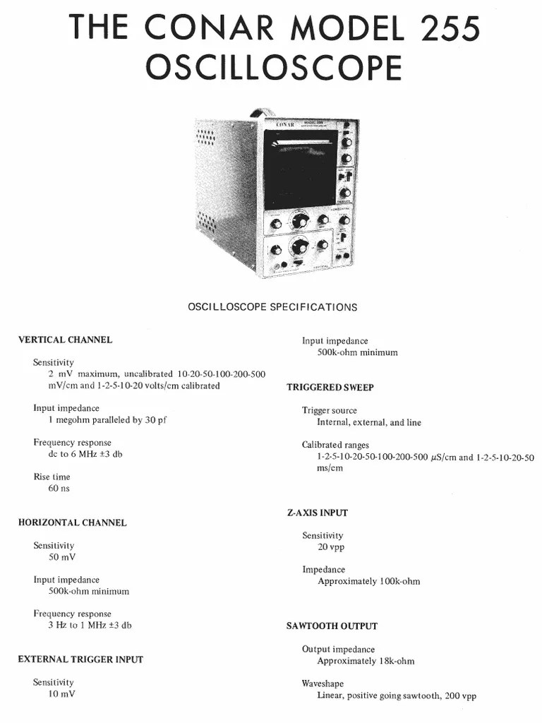Conar Model 255 Oscilloscope PDF