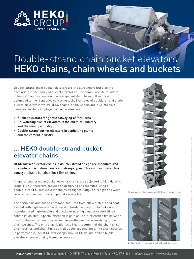 DB071 HEKODouble Strand Chain Bucket Elevators HEKO Chains Chain