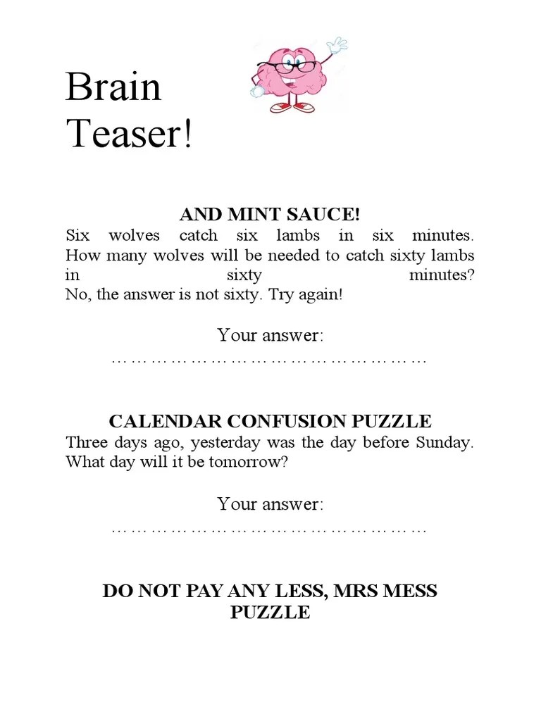 Brain Teaser PDF