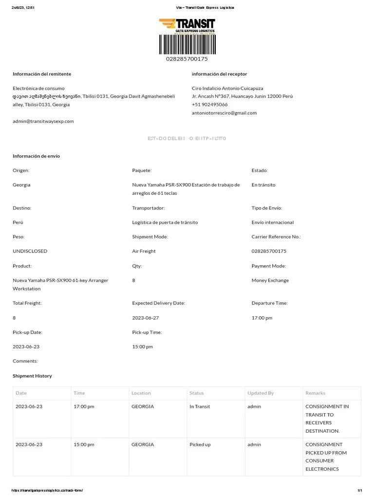 Vía Transit Gate Express Logística PDF