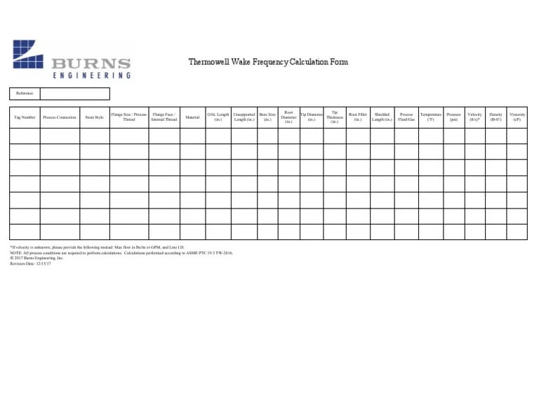 Thermowell_Wake_Frequency_Calculation_Form PDF
