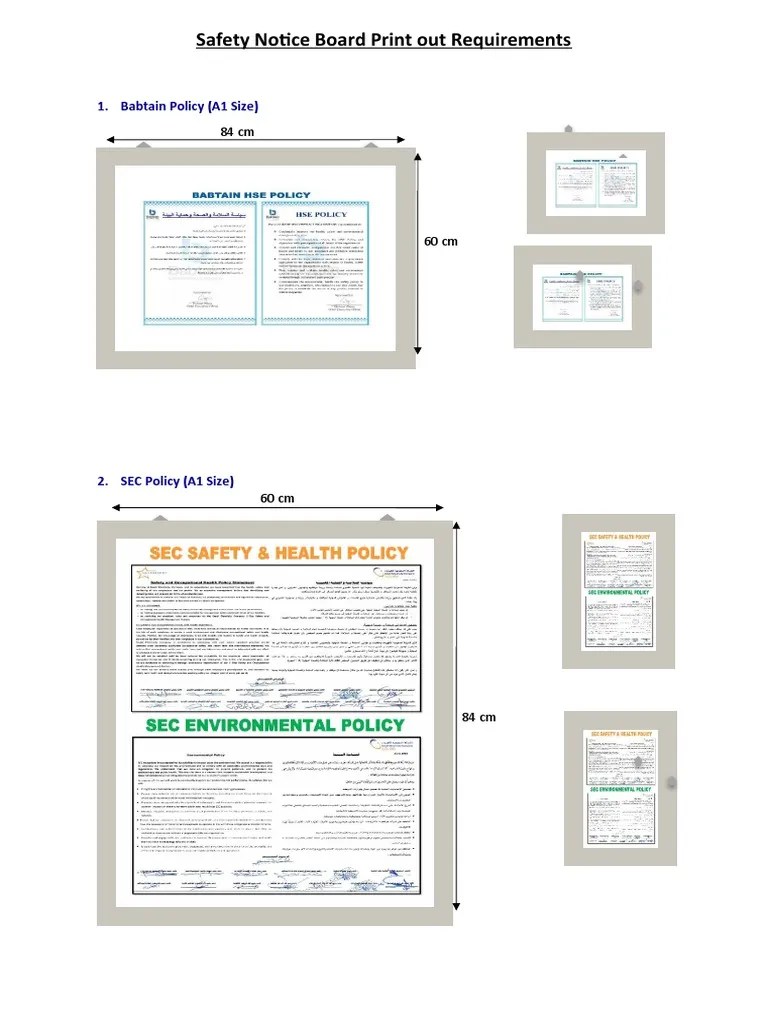 Safety Notice Board Print Out Requirements PDF