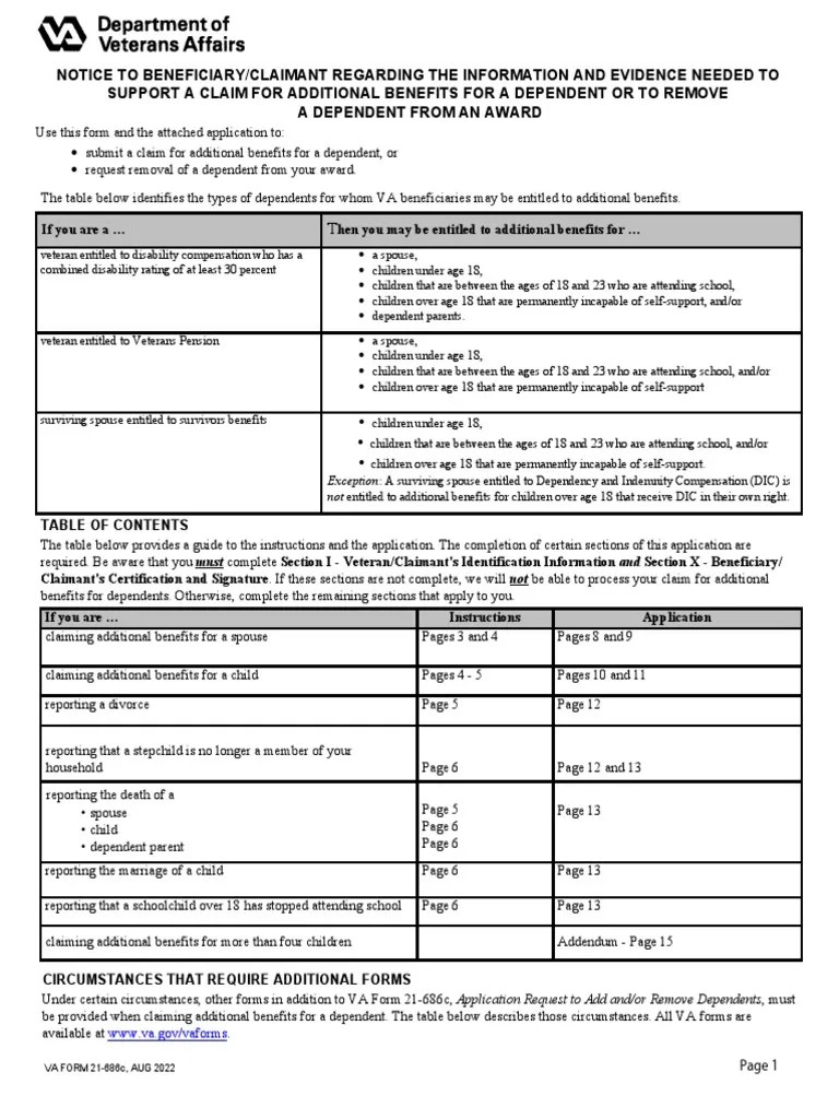 Form VBA 21686c ARE PDF United States Department Of Veterans Affairs Marriage