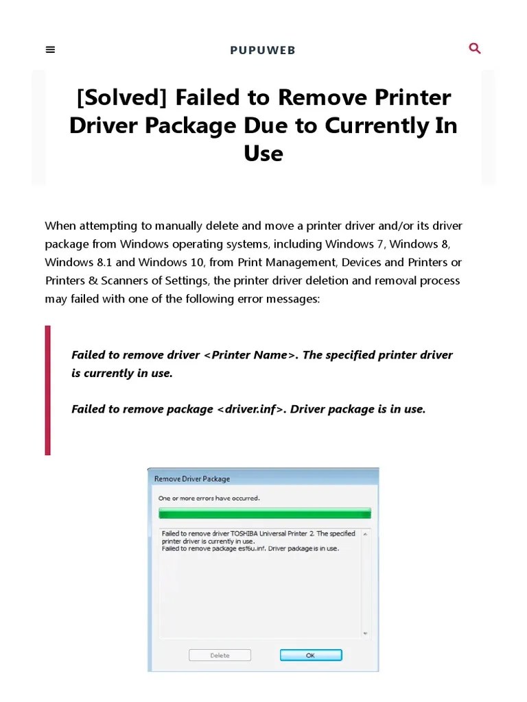 PRINTER TIDAK BISA HAPUS PRINTER Failed To Remove Printer Driver