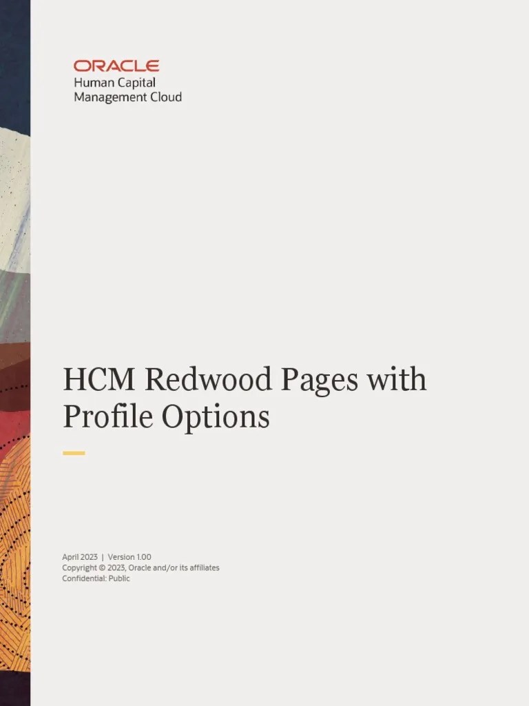 Redwood Pages With Profile Options For 23B PDF Oracle Corporation