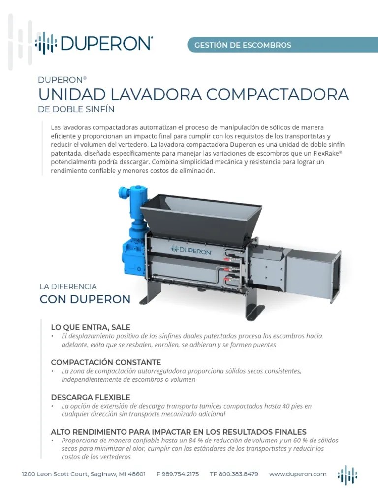 MK P01 F20 00 Duperon Washer Compactor PI Sheet Spanish PDF