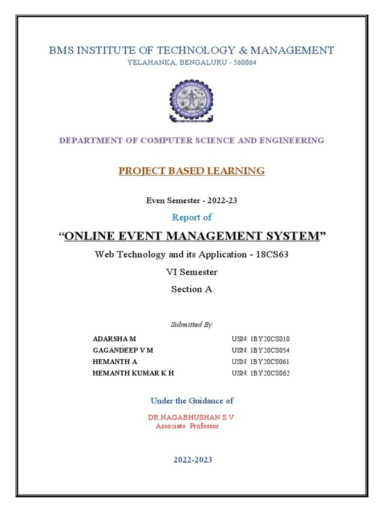 Online Event Management System Report PDF Engineering Computer