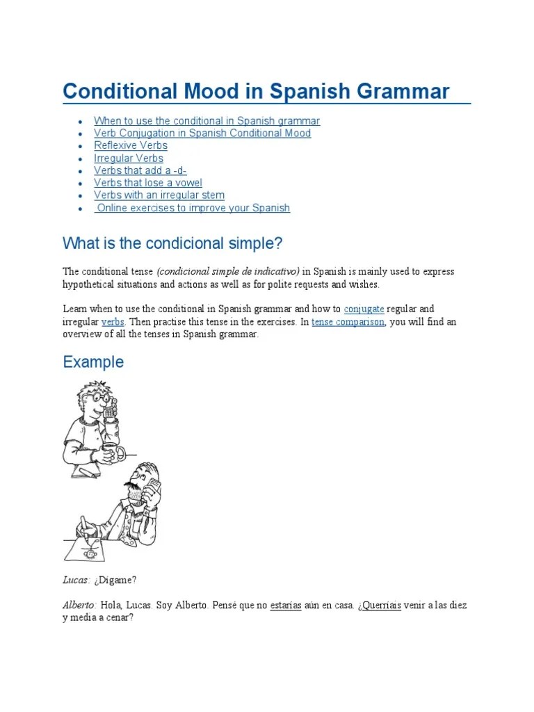 Conditional Mood in Spanish Grammar PDF