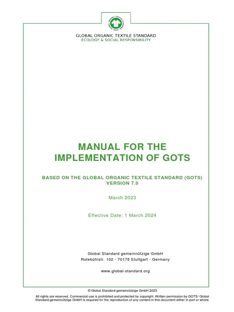 Manual For The Implementation of GOTS V7.0 PDF Due Diligence Audit