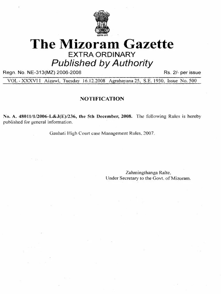 Gauhati High Court Case Management Rules, 2007 PDF Appeal