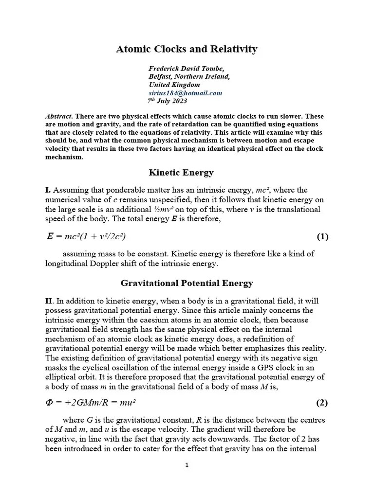 Atomic Clocks and Relativity PDF