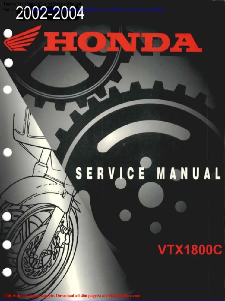 Honda VTX 1800 C 02 A 04 Service Manual | PDF