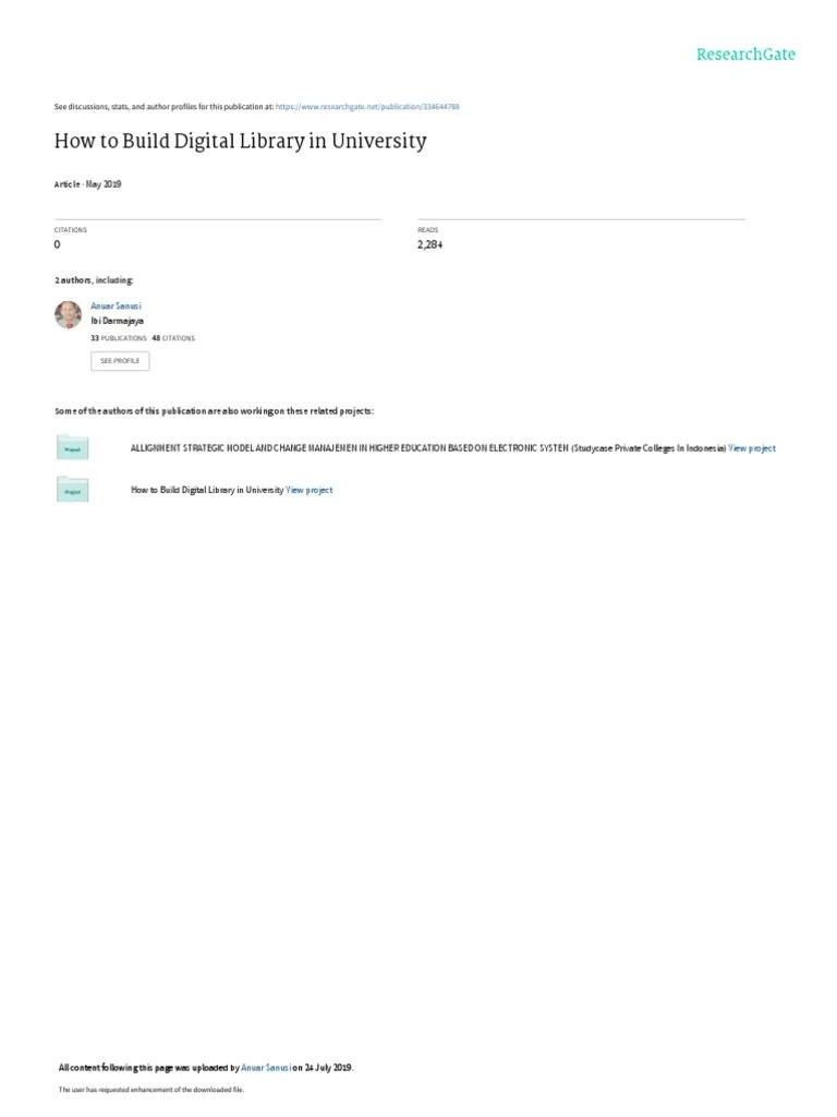 How To Build Digital Library in University Article PDF Libraries Methodology