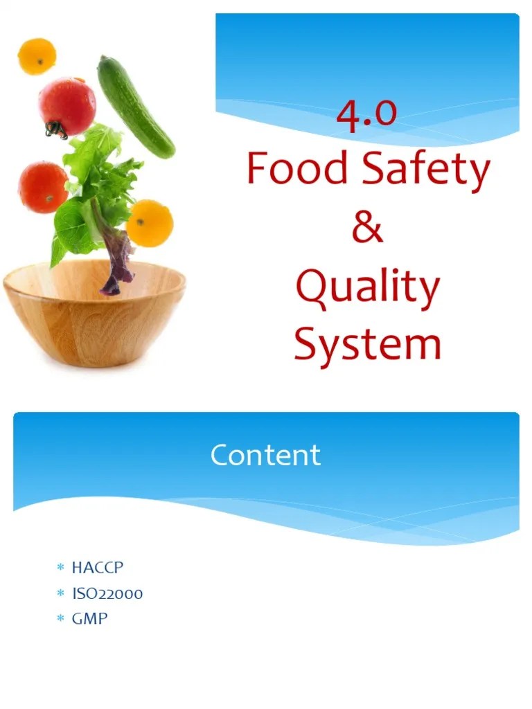Chapter 4 Food Safety and Quality System PDF Hazard Analysis And