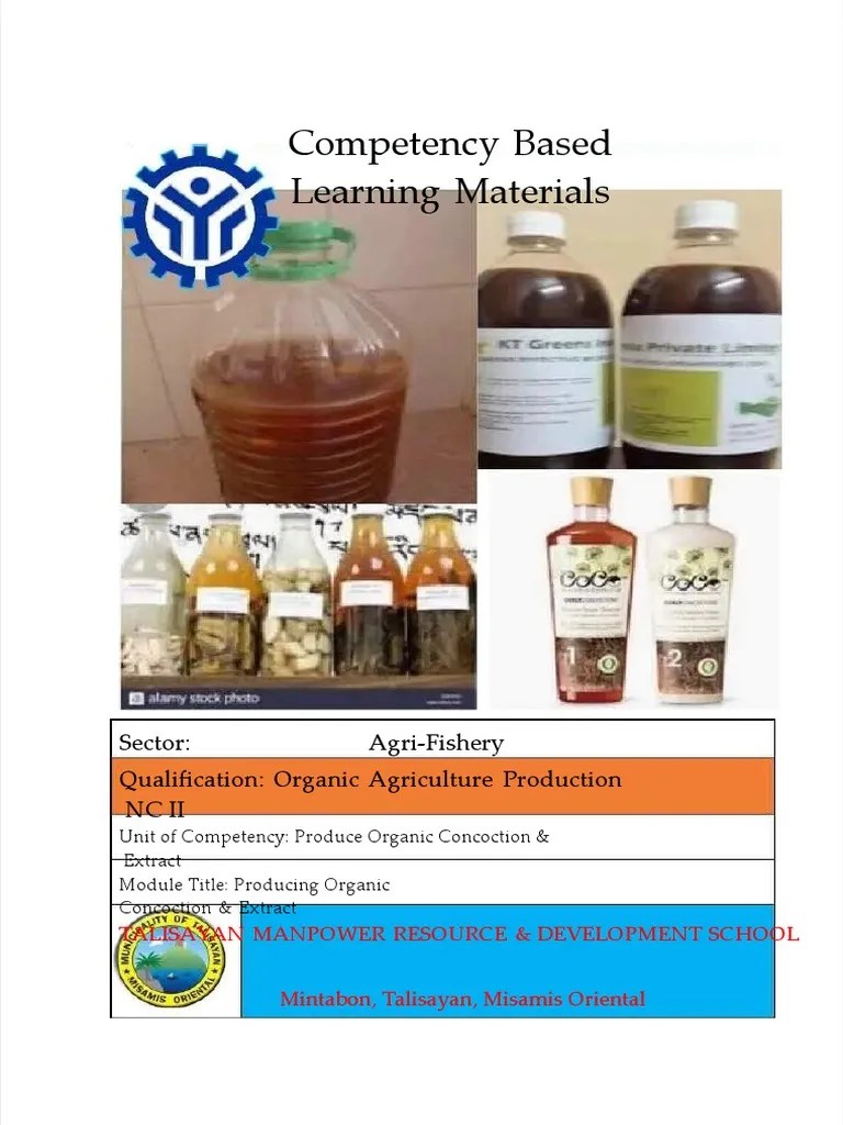 CBLM Organic Concoctions PDF Learning