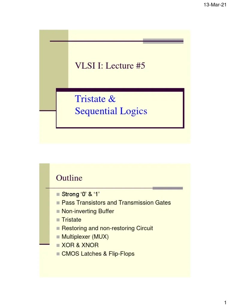 L6. Tristates & Latches PDF Logic Gate Computer Science