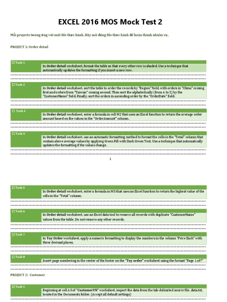 Excel Mock Test 2 PDF Microsoft Excel Worksheet