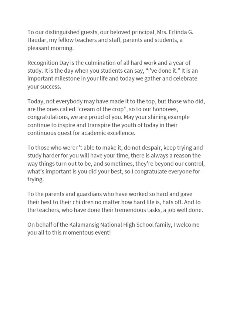 Opening RemarksRecognition Day PDF