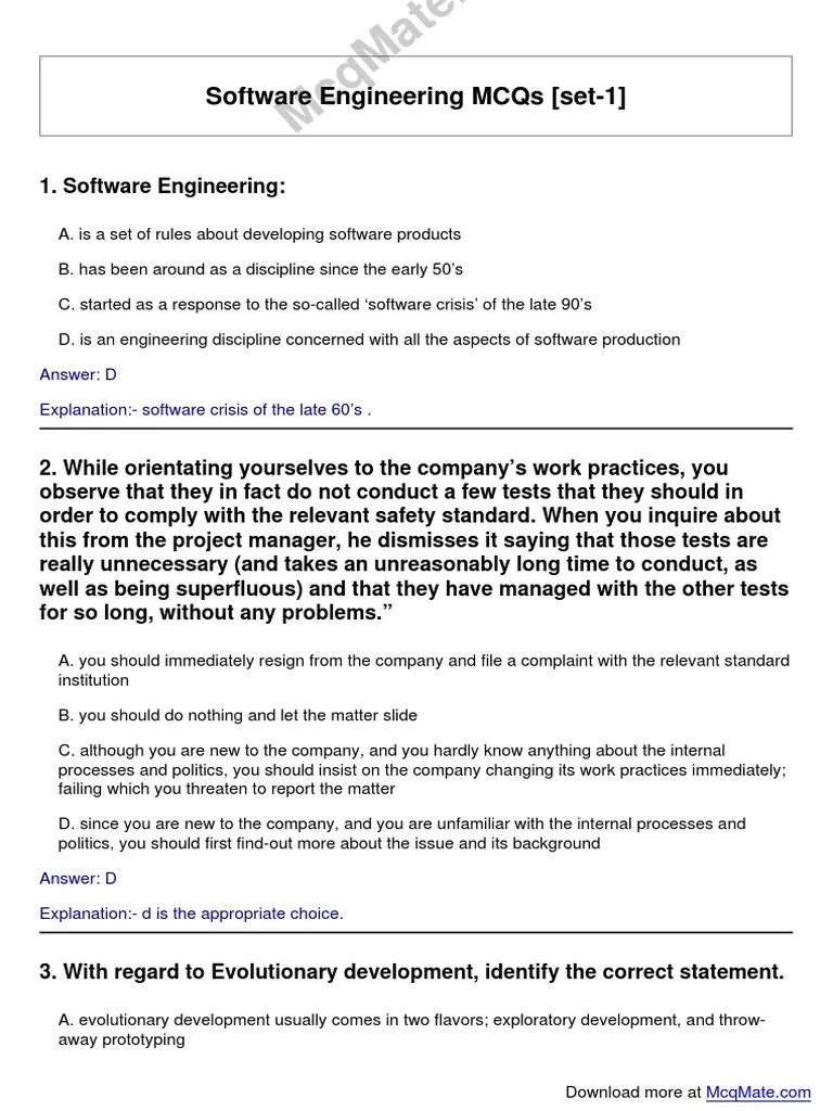 SoftwareEngineering Solved MCQs (Set1) PDF Inheritance (Object