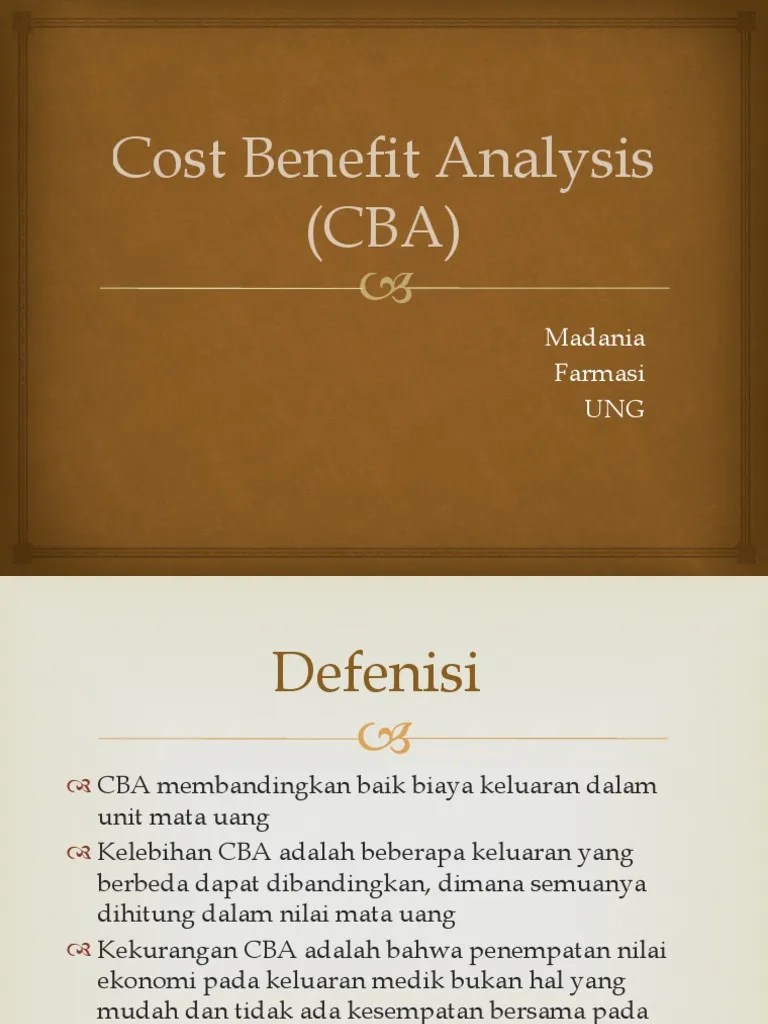 Cost Benefit Analysis (CBA) PDF