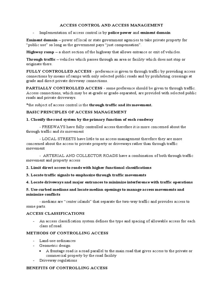 Access Control and Access Management PDF Traffic Controlled