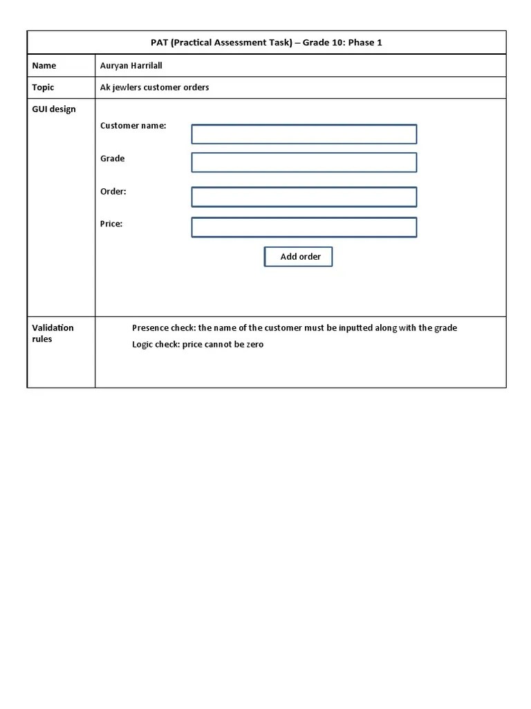 PAT Phase 1 Template PDF