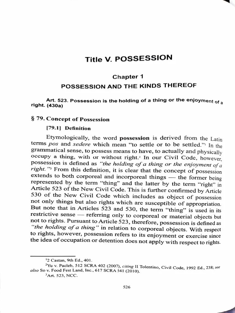Possusu 1 PDF Possession (Law) Laches (Equity)
