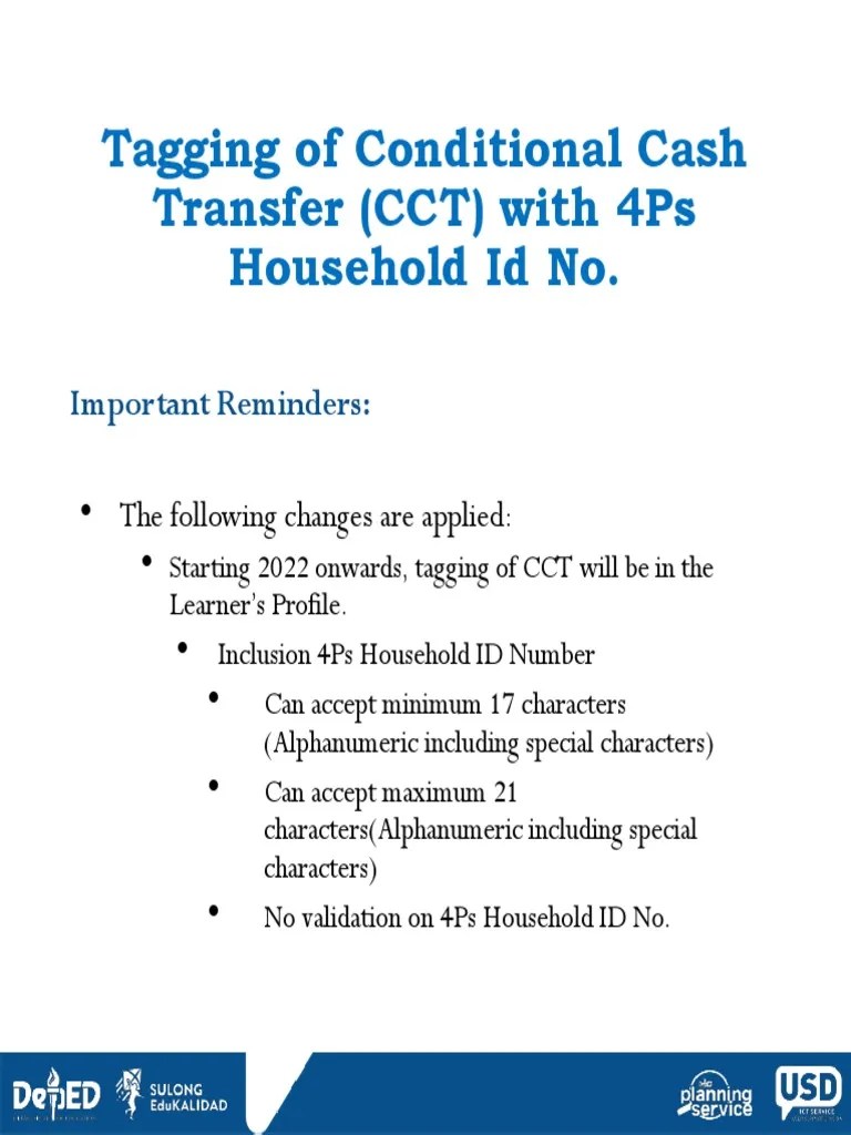 CCT With 4Ps Household ID No. Tutorial Guide PDF Computing