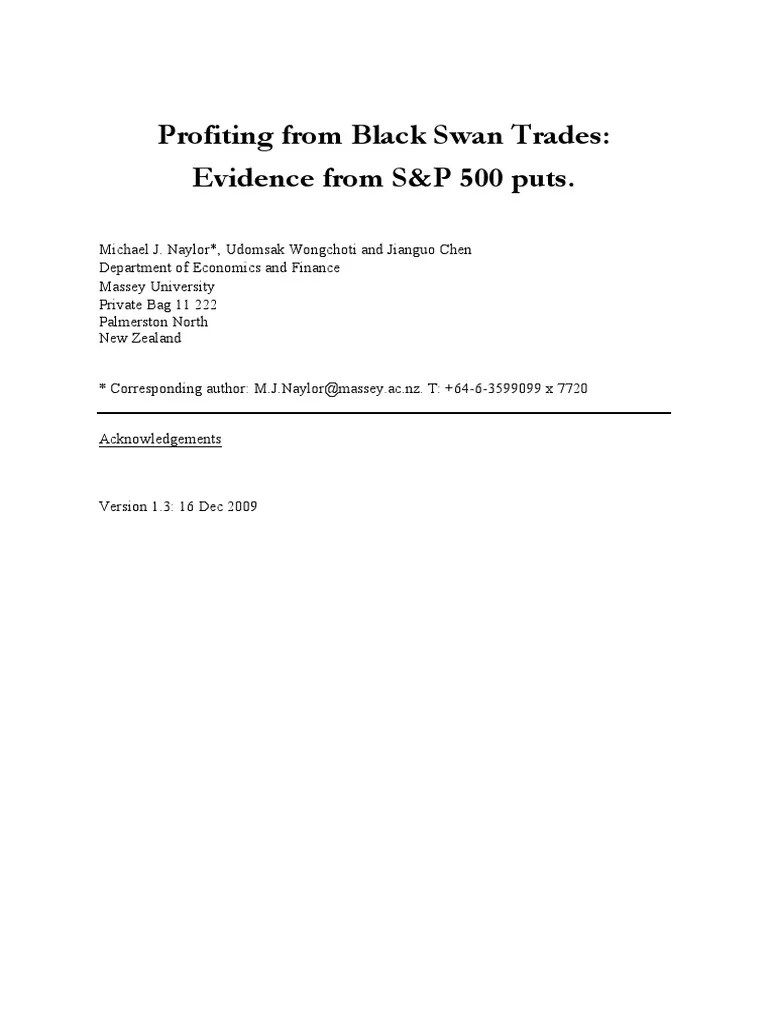 Black Swan Naylor Wongchoti Chen PDF Option (Finance) Moneyness