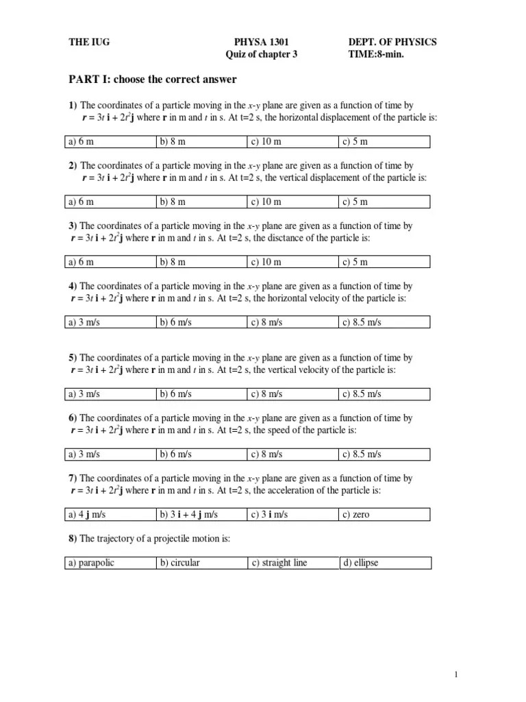 Quiz 3 PDF Acceleration Mechanical Engineering