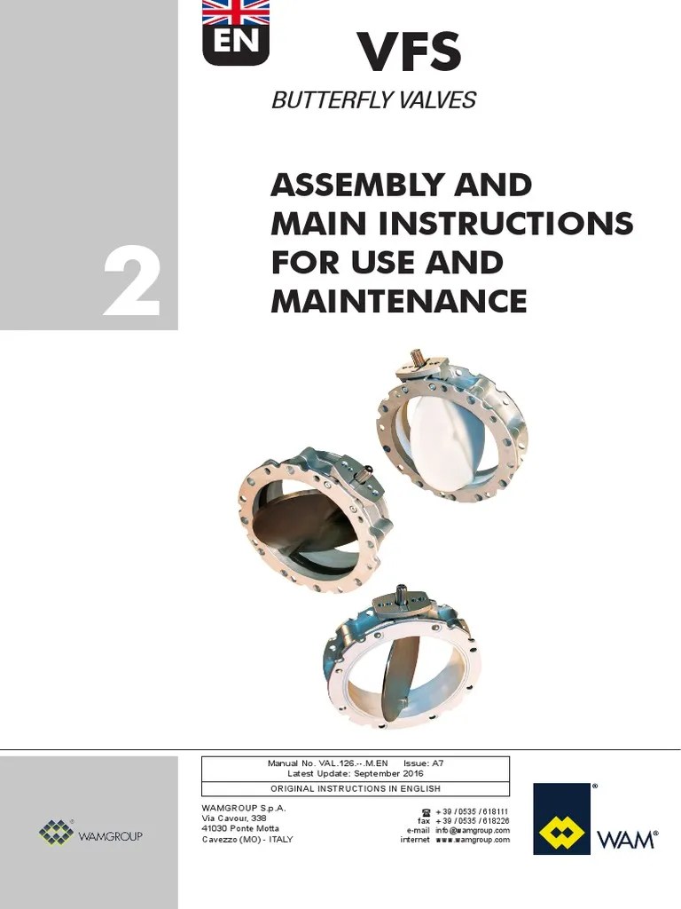 Assembly and Main Instructions For Use and Maintenance: Butterfly
