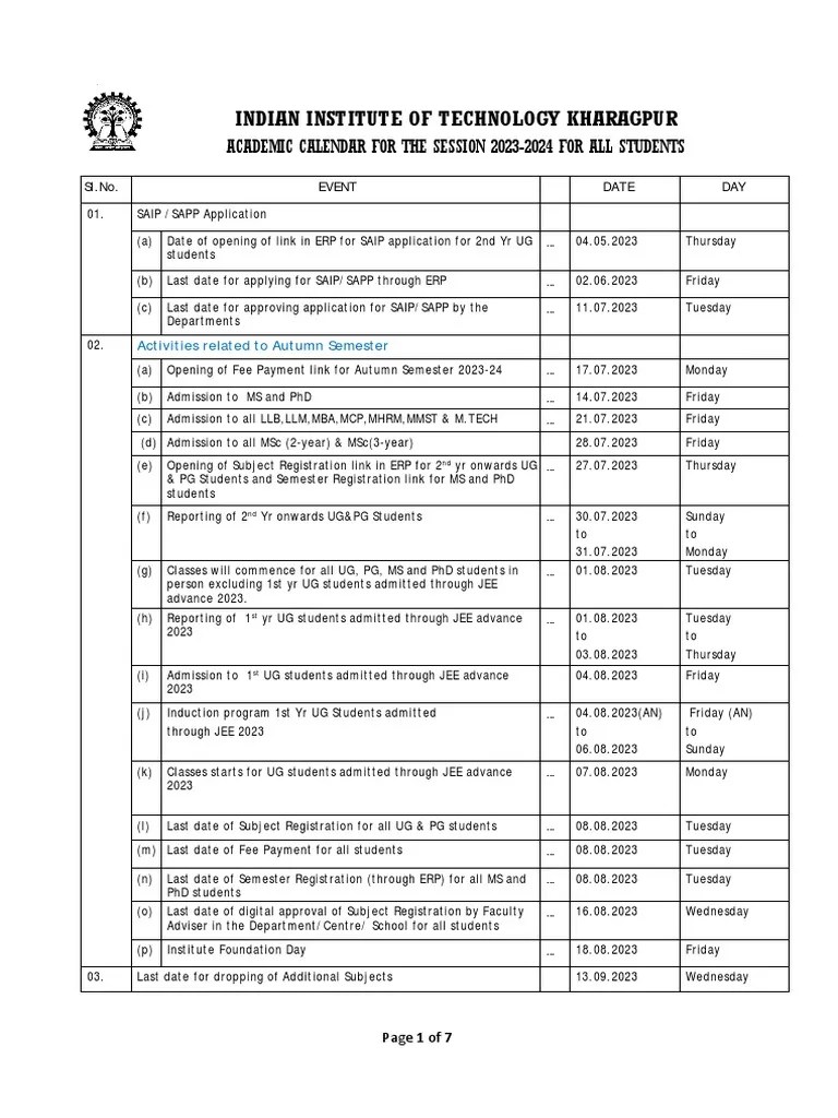 Academic Calender 20232024 PDF Thesis Academic Term