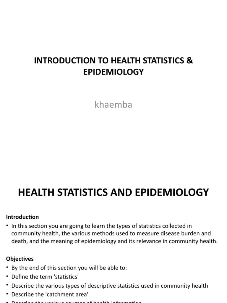 Introduction To Health Statistics & Epidemiology PDF Statistics