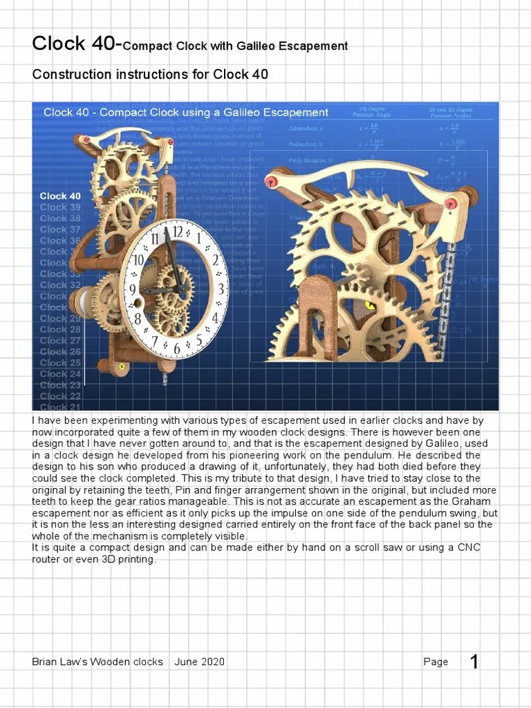 Clock 40 Instructions | PDF | Clock | Pendulum