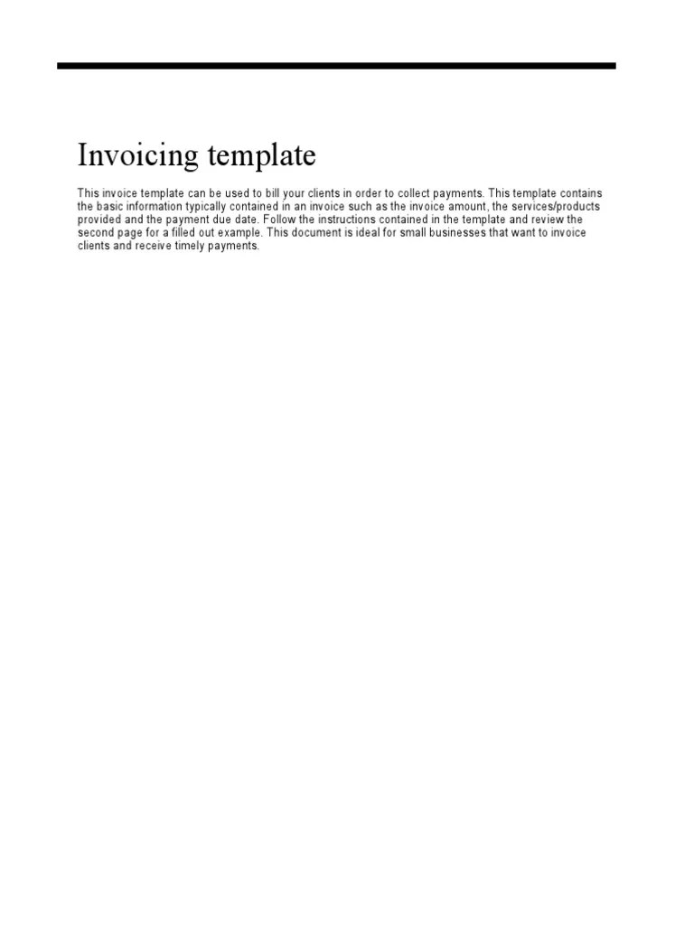 2 Excel Commercial Invoice PDF Invoice Quick Books
