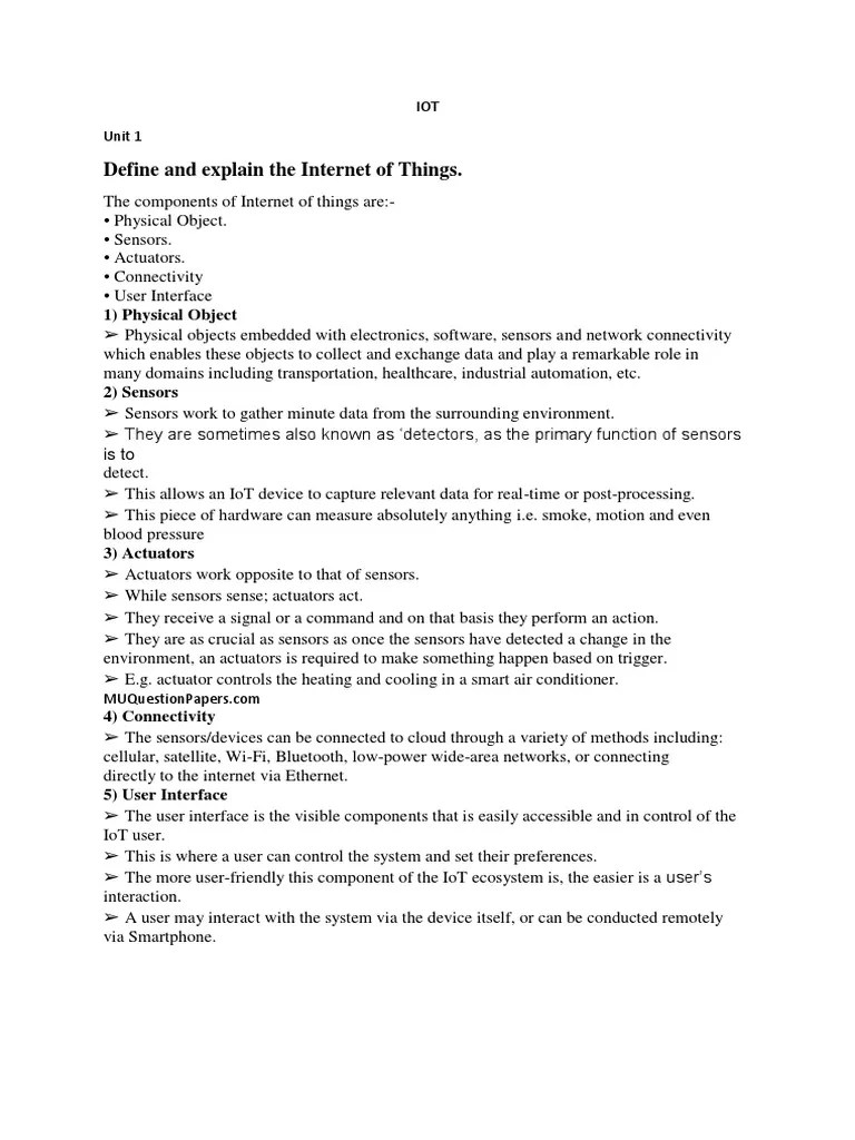Define and Explain The of Things. 1) Physical Object PDF