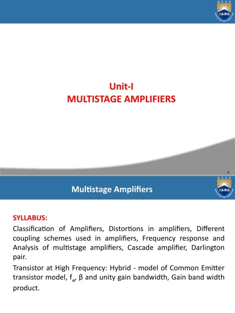 2.Different coupling schemes used in amplifiers PDF Amplifier Electrical Impedance