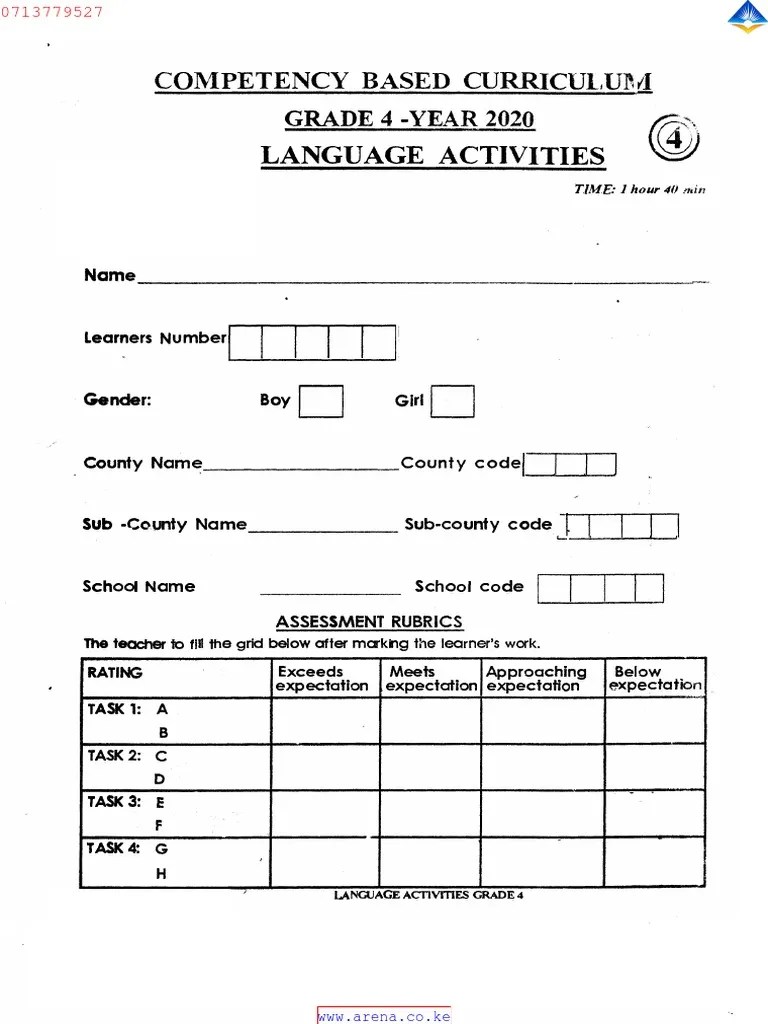 English Language Grade 4 PDF Learning